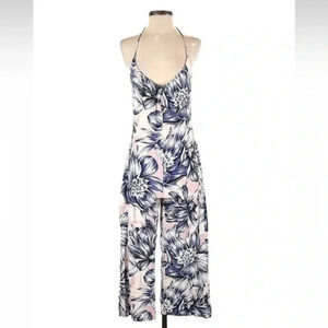 Stillwater Tropical Floral Open Back Jumpsuit Romper Women’s Size Small S